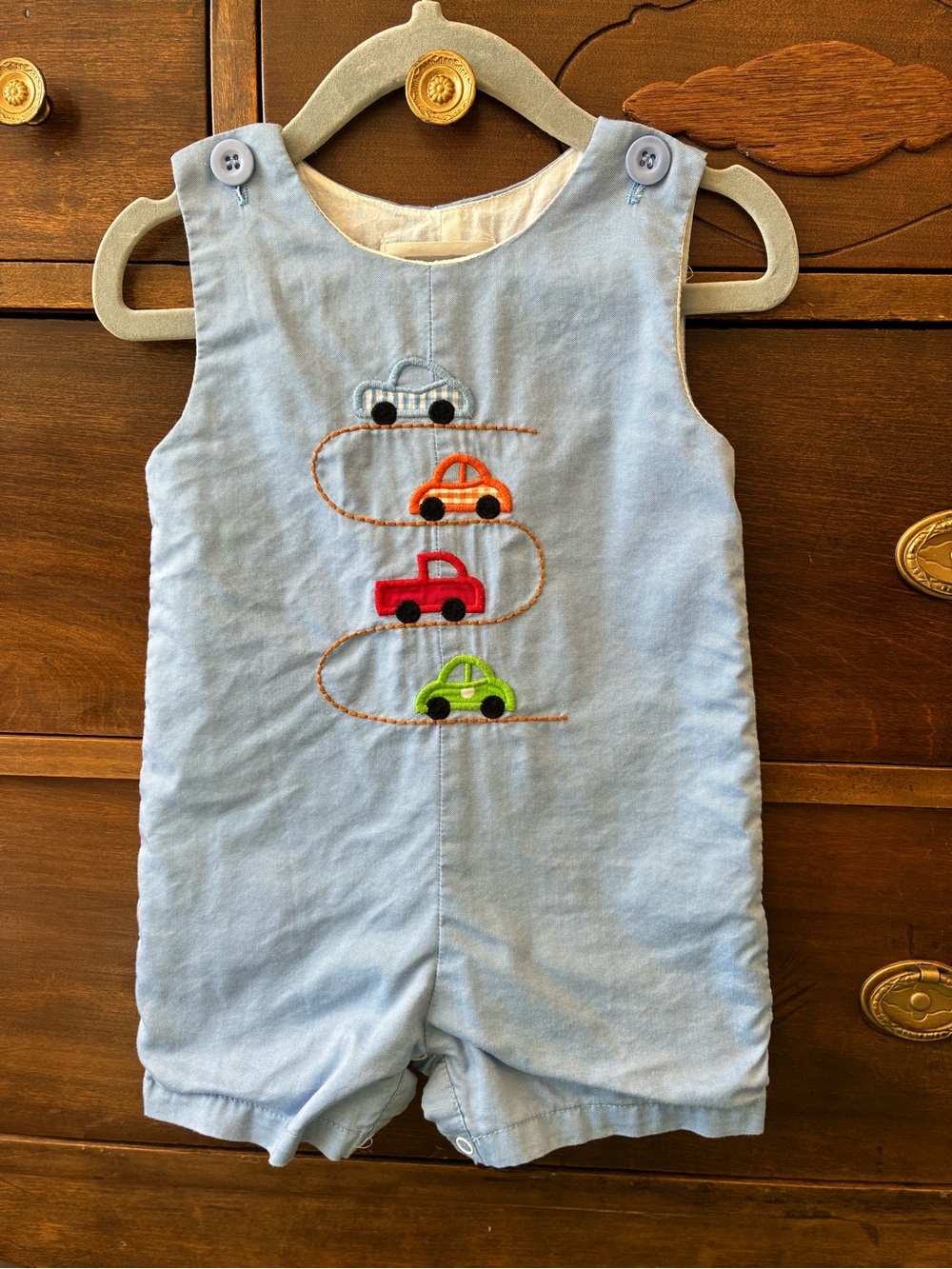 Lil Cactus Light Blue Infant Romper with Cars